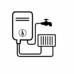 Combi boiler on wall icon